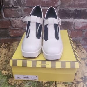 Elegant White Mary Jane Heels